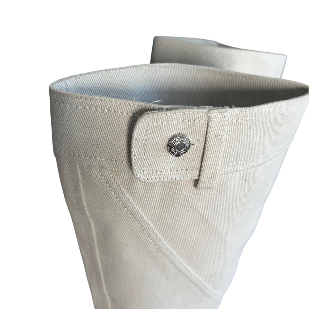 Zara Knee High Denim Boots Womens Size 9 EU 40 White Stiletto Pointed Toe - Picture 14 of 14